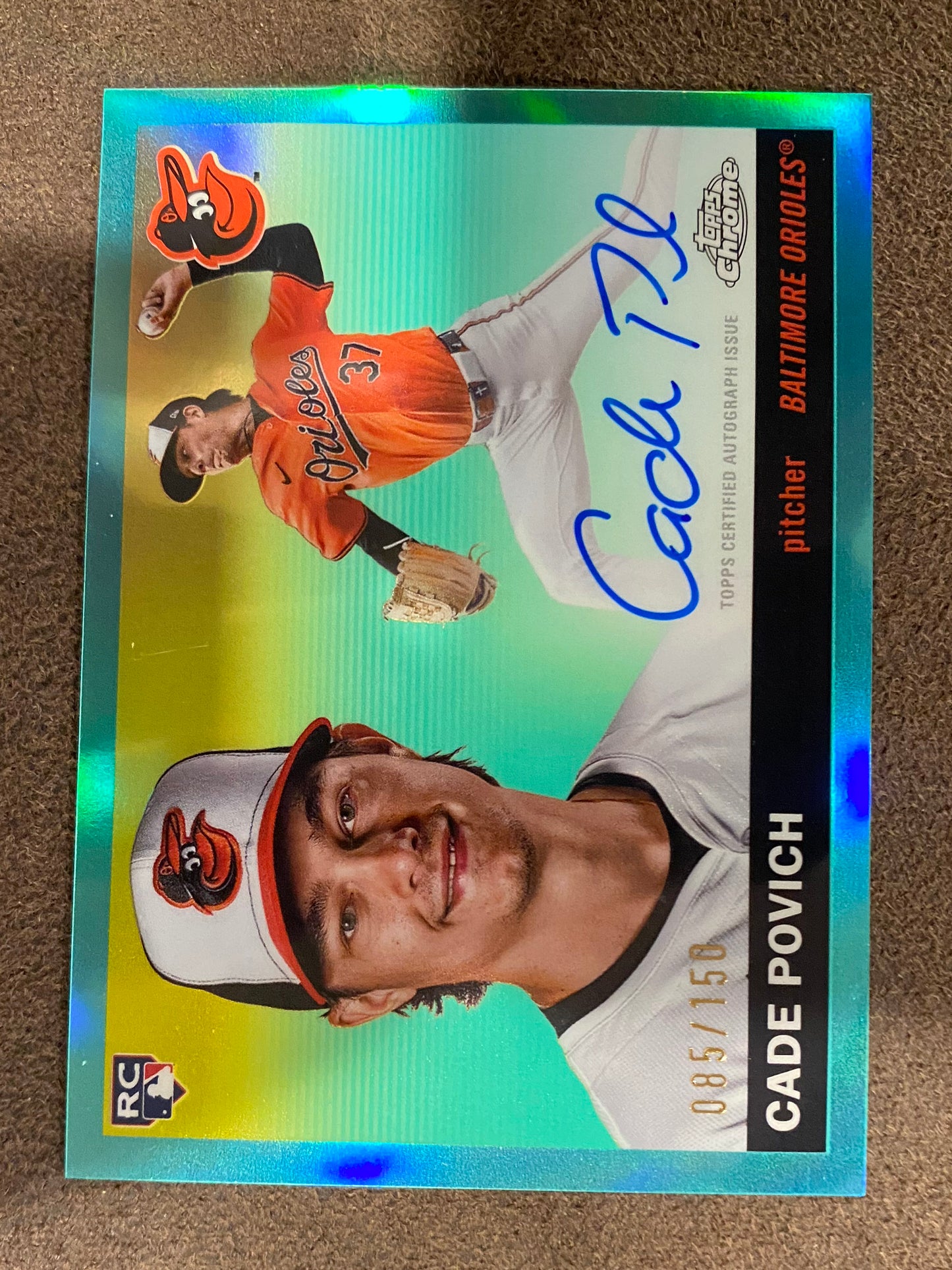 Cade Povich - 2025 Topps Chrome Platinum - AQUA Rookie AUTO /150 - Orioles