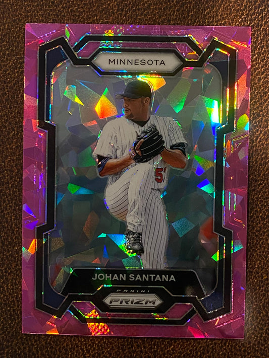 Johan Santana - 2024 Panini Prizm - Pink Ice - Twins