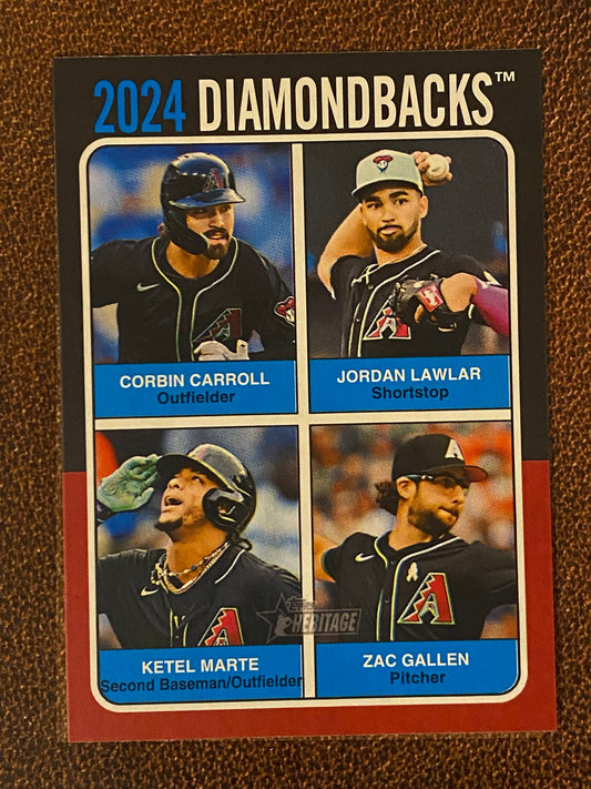 Gallen/Marte/Carroll/Lawlar - 2024 Topps Heritage High Number - Team Quads - Diamondbacks