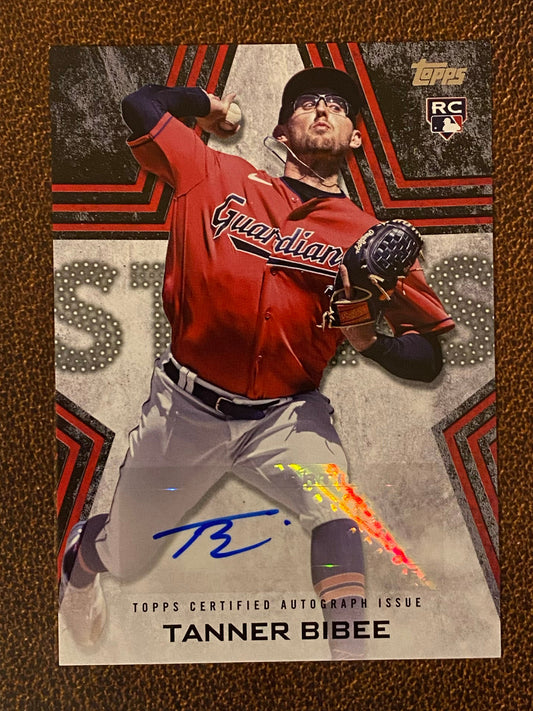 Tanner Bibee - 2023 Topps Update - Baseball Stars AUTO Black /199 - Guardians