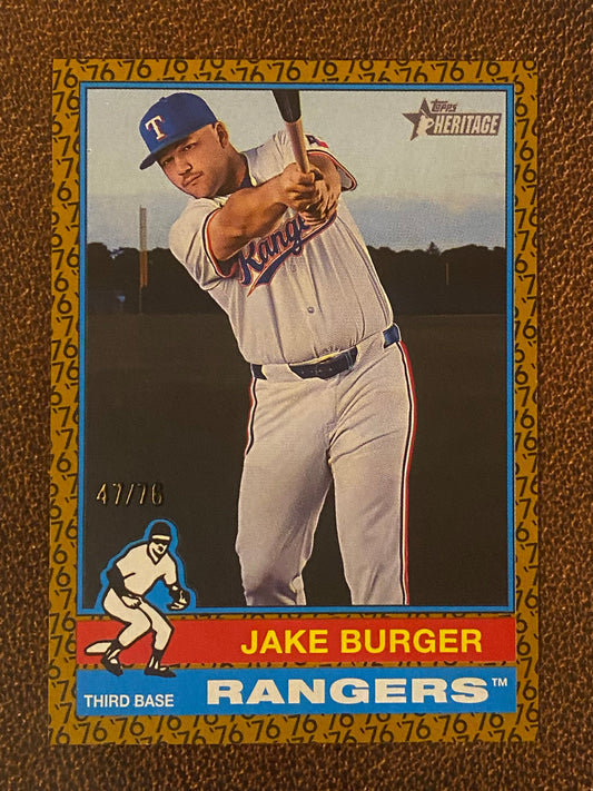 Jake Burger - 2025 Topps Heritage - 1976 Border /76 - Rangers
