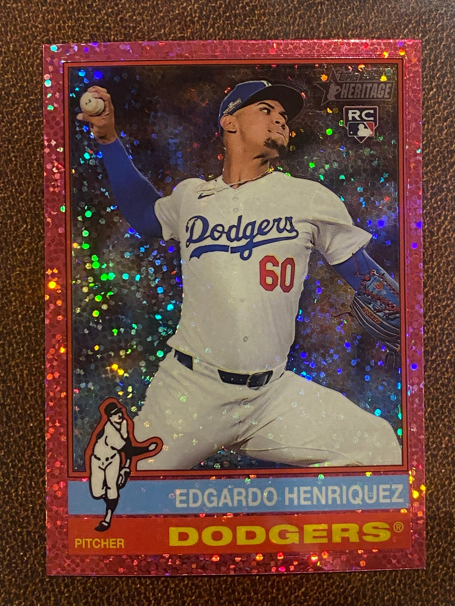 Edgardo Henriquez - 2025 Topps Heritage - Pink Sparkle - Dodgers