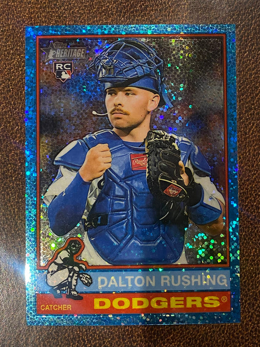Dalton Rushing - 2025 Topps Heritage High Number - Blue Sparkle - Dodgers