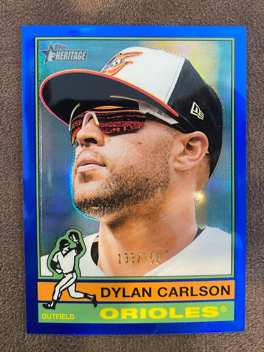 Dylan Carlson - 2025 Topps Heritage High Number - Blue Refractor /150 - Orioles