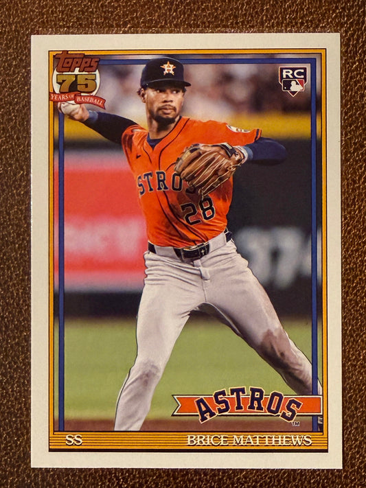 Brice Matthews - 2026 Topps Series 1 - 1991 Insert - Astros