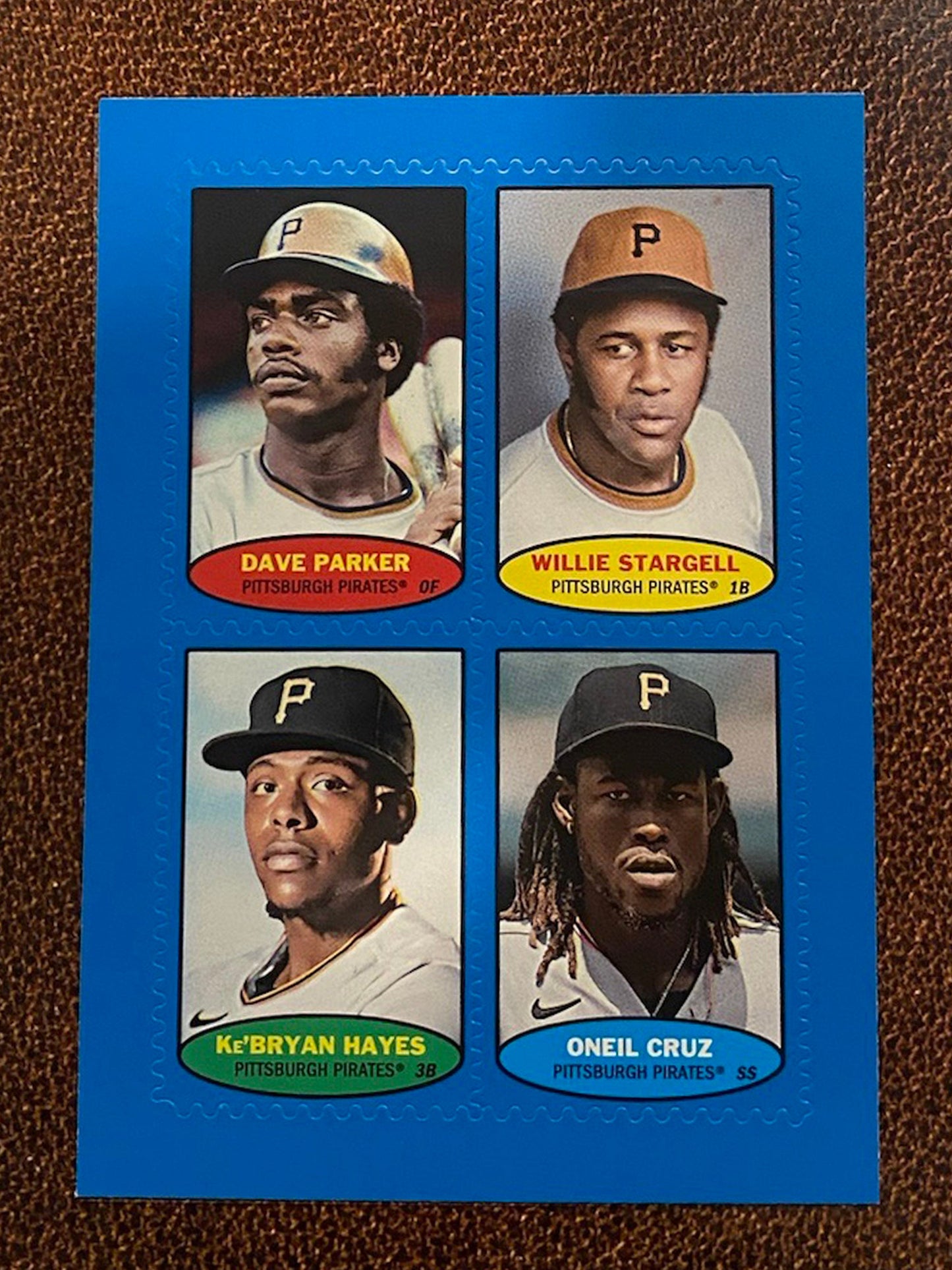 Pirates Stamp - 2023 Topps Heritage - Blue Parallel - Pirates