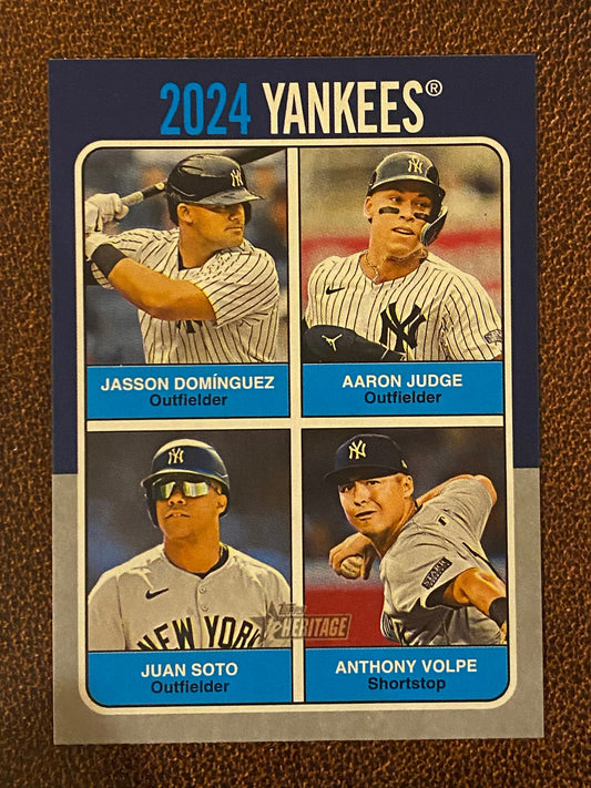 Volpe/Soto/Judge/Dominguez - 2024 Topps Heritage High Number - Team Quads - Yankees