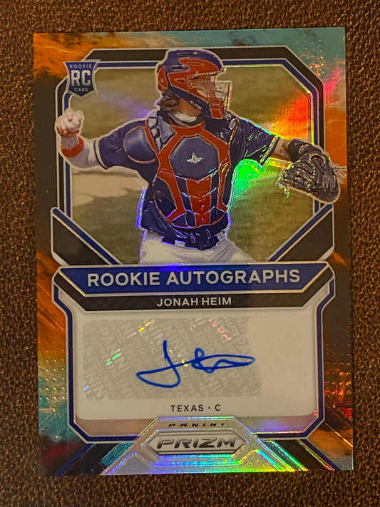 Jonah Heim - 2021 Panini Prizm - Tie Dye AUTO /50 - Rangers