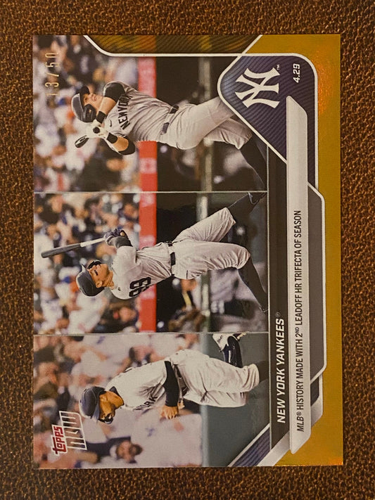 New York Yankees Team Card - 2025 Topps Now - GOLD Foil /50  Card 119 (PR: 2129) - Yankees