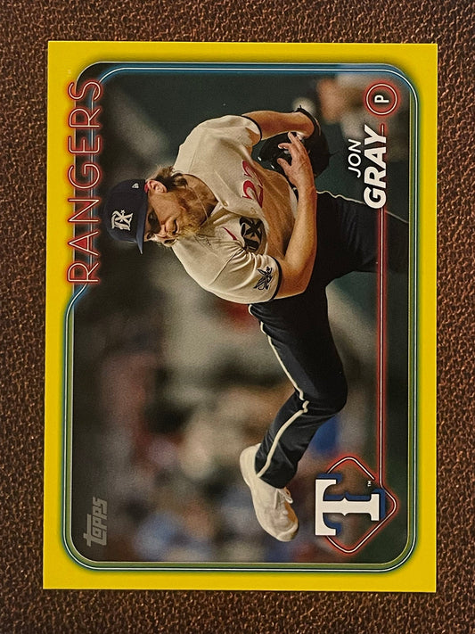 Jon Gray - 2024 Topps Series 1 - Yellow Parallel - Rangers