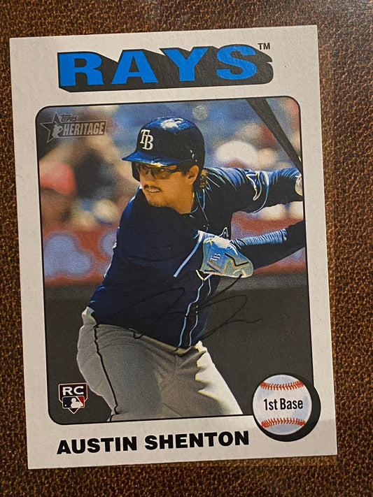 Austin Shenton - 2024 Topps Heritage High Number - White Border - Rays