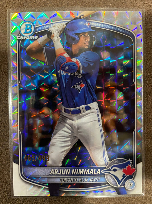 Arjun Nimmala - 2025 Bowman Chrome - Geometric Refractor /499 - Blue Jays