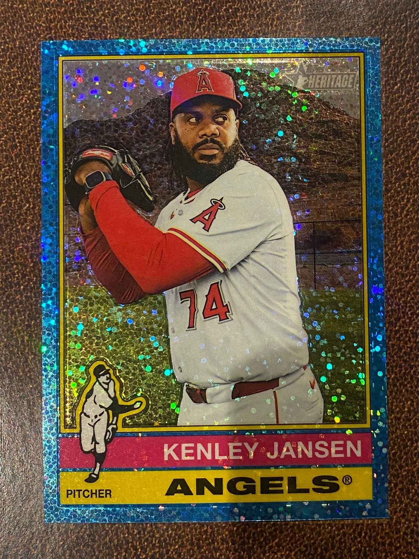 Kenley Jansen - 2025 Topps Heritage High Number - Blue Sparkle - Angels