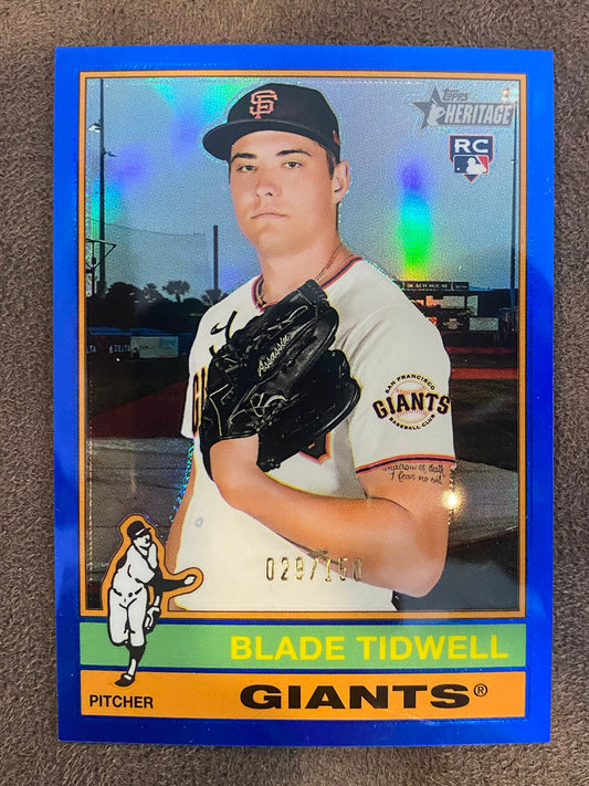 Blade Tidwell - 2025 Topps Heritage High Number - Blue Refractor /150 - Giants