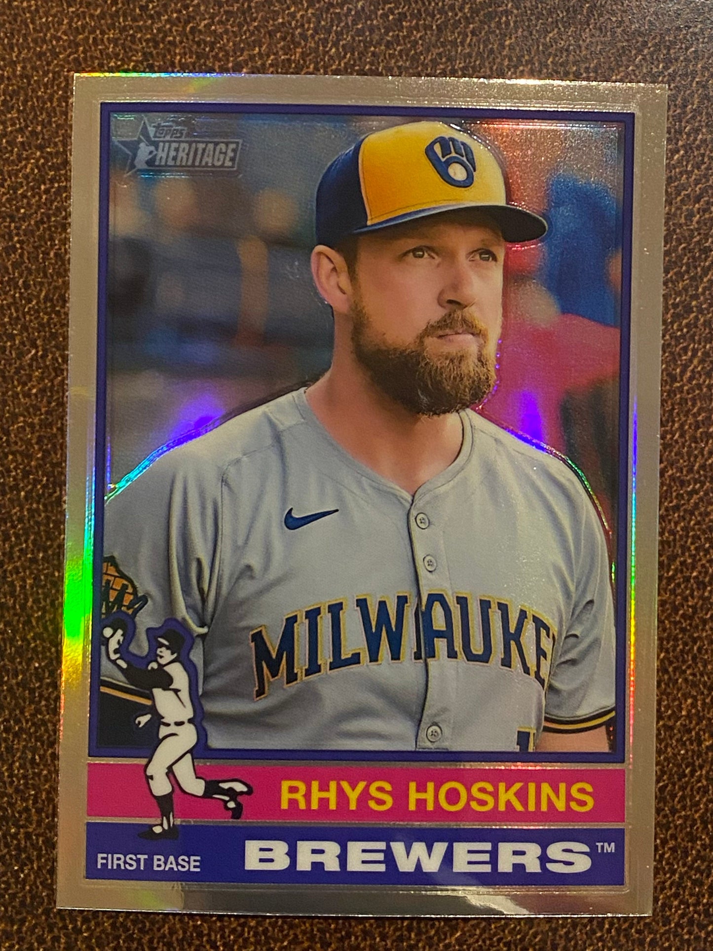 Rhys Hoskins - 2025 Topps Heritage - Refractor - Brewers