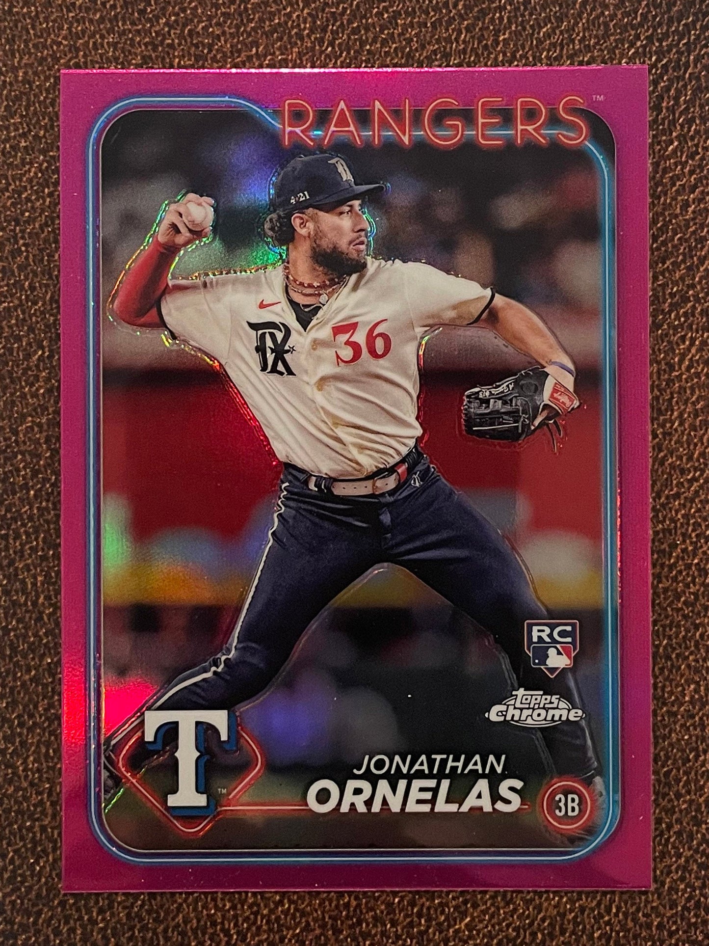 Jonathan Ornelas - 2024 Topps Chrome - Pink Refractor - Rangers