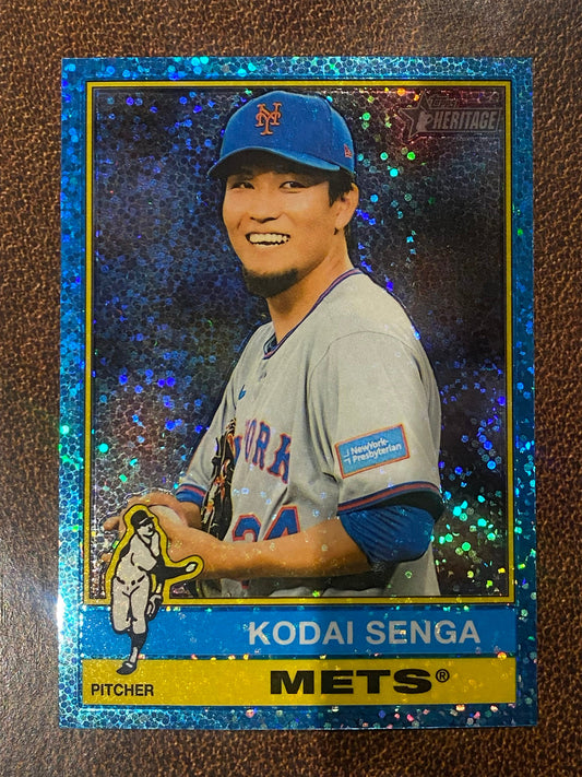Kodai Senga - 2025 Topps Heritage High Number - Blue Sparkle - Mets