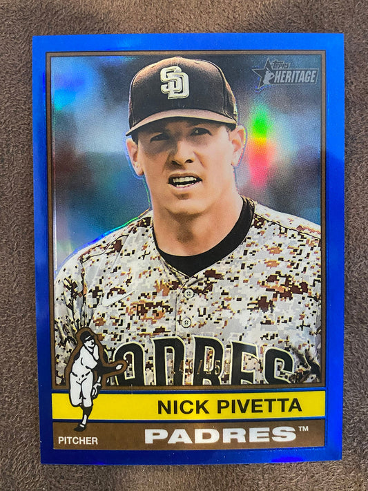 Nick Pivetta - 2025 Topps Heritage High Number - Blue Refractor /150 - Padres