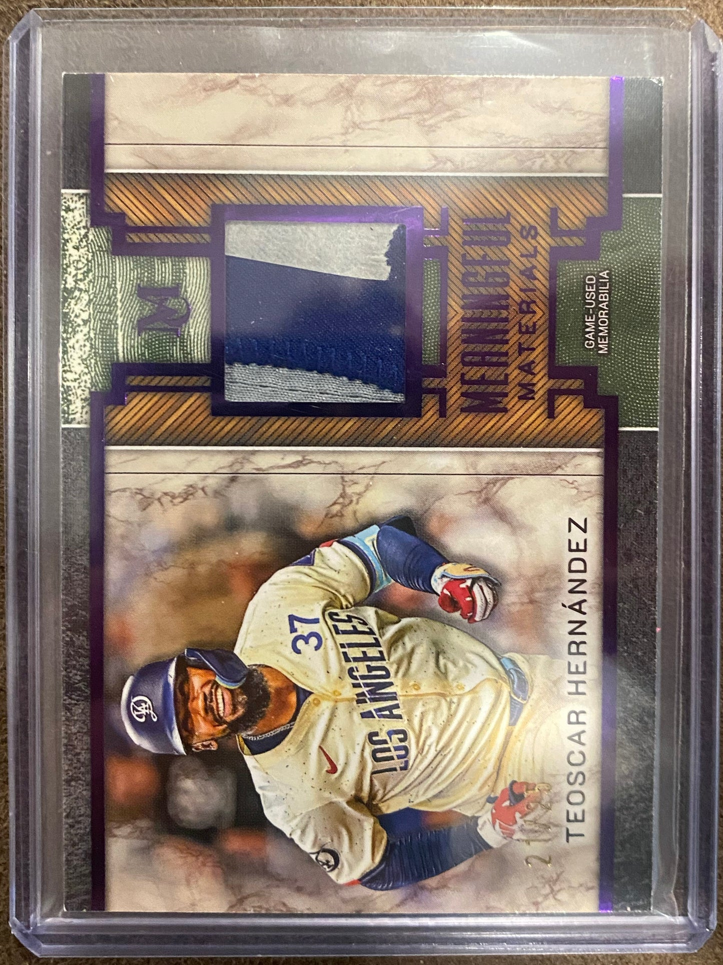 Teoscar Hernandez - 2025 Topps Museum Collection - Meaningful Material RELIC PURPLE /25 - Dodgers