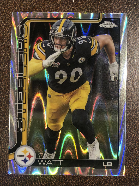 T.J. Watt - 2025 Topps Chrome - Raywave Refractor - Steelers