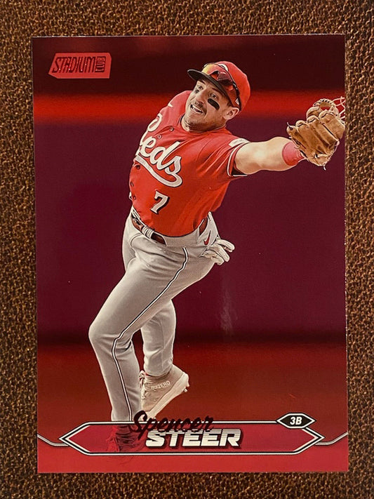 Spencer Steer - 2024 Topps Stadium Club - Red Foil - Reds