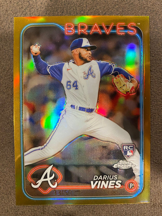 Darius Vines - 2024 Topps Chrome - Gold Refractor /50 - Braves
