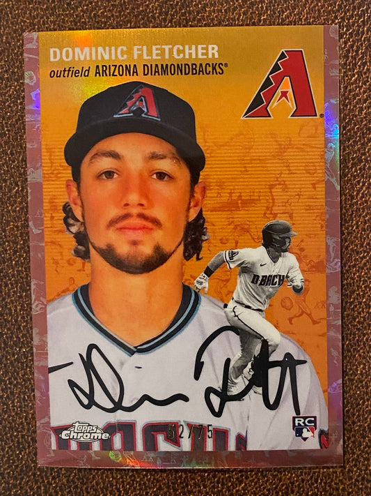 Dominic Fletcher - 2023 Topps Chrome Platinum Anniversary - Rose Gold Toile /75 - Diamondbacks