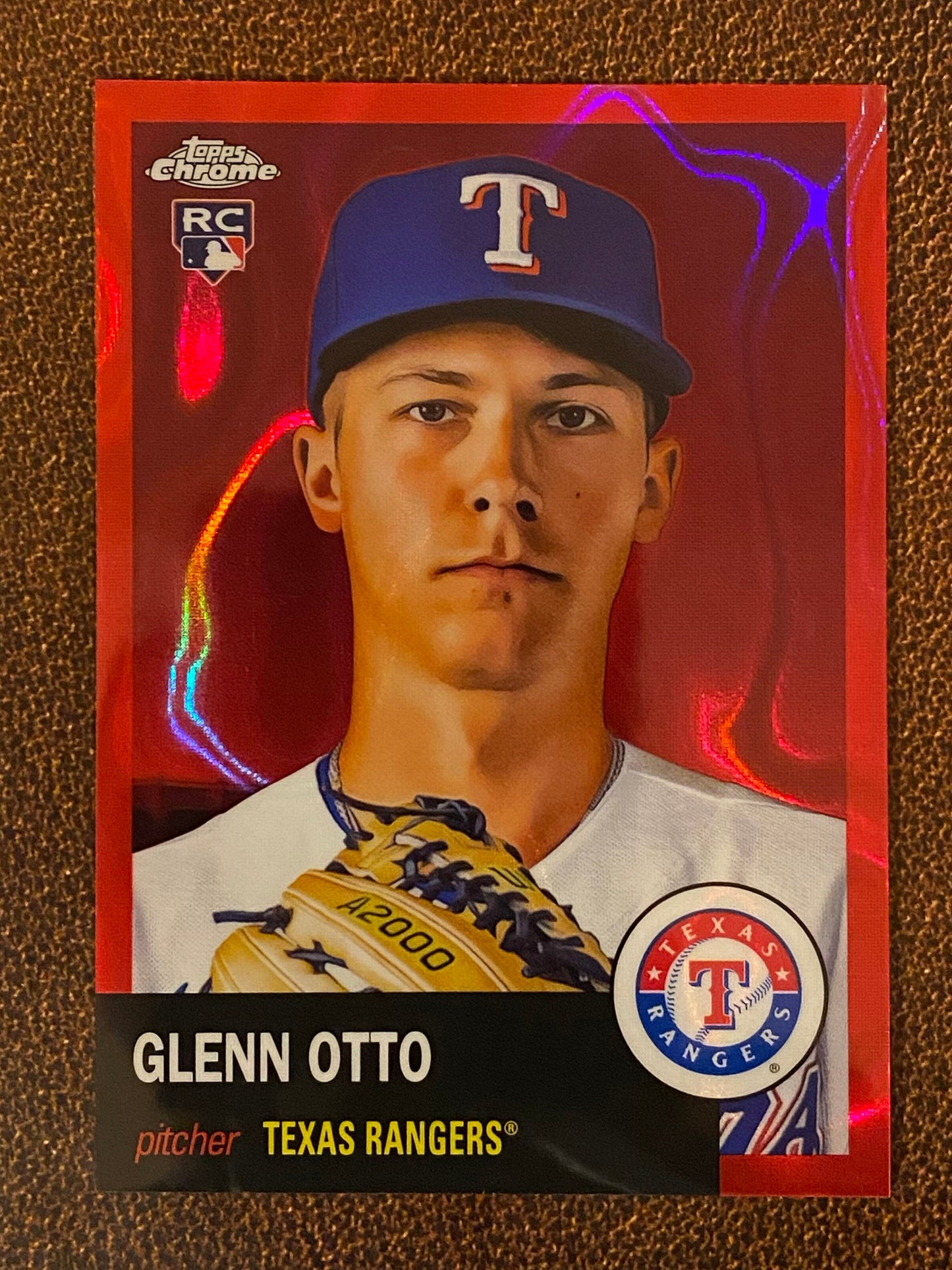Glenn Otto - 2022 Topps Chrome Platinum Anniversary - Red Lava /5 - Rangers