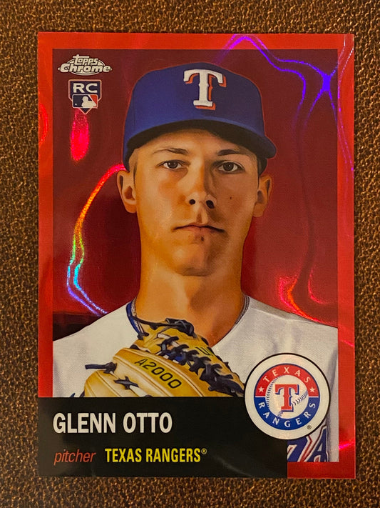 Glenn Otto - 2022 Topps Chrome Platinum Anniversary - Red Lava /5 - Rangers