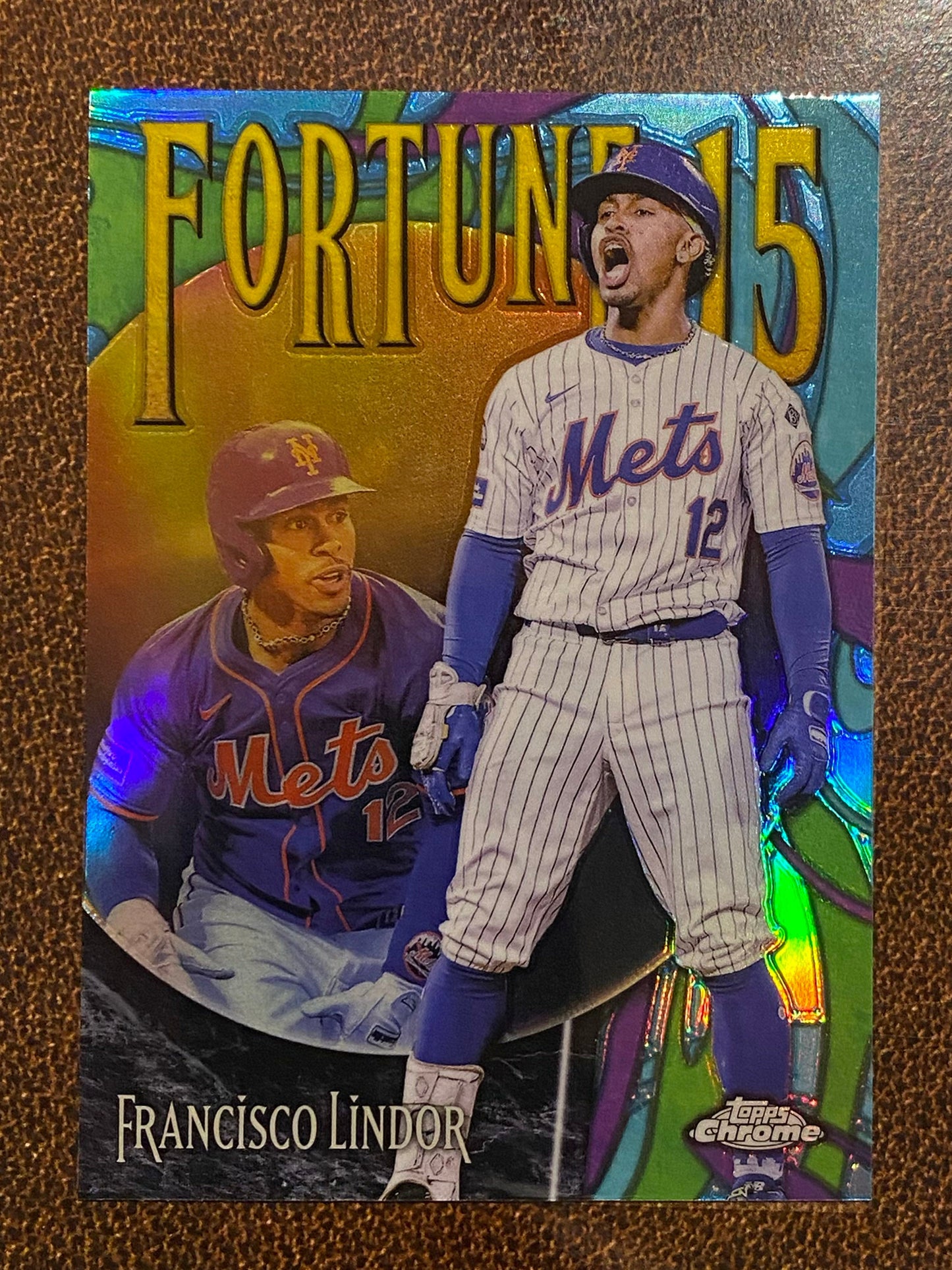 Francisco Lindor - 2025 Topps Chrome - Fortune 15 - Mets