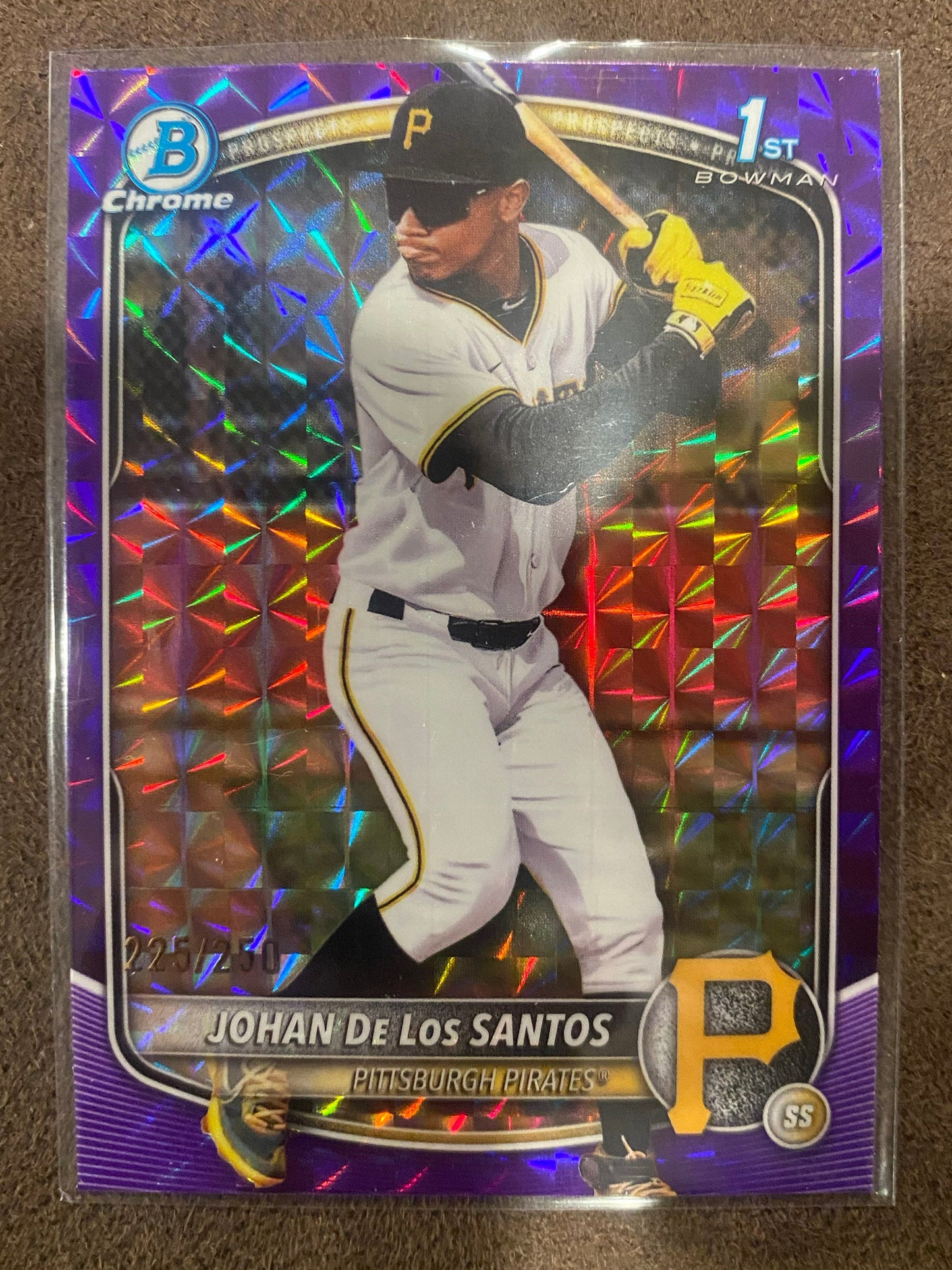 Johan De Los Santos - 2025 Bowman Chrome - Purple Geometric /250 - Pirates