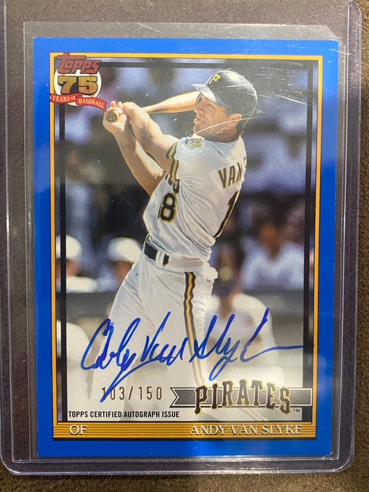 Andy Van Slyke - 2026 Topps Series 1 - 1991 AUTO BLUE /150 - Pirates