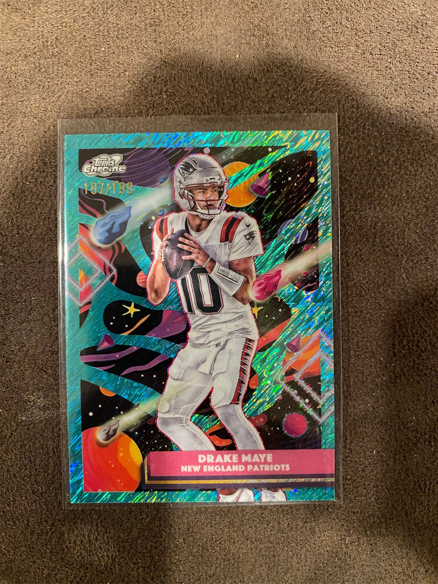 Drake Maye - 2025 Topps Chrome Cosmic - AQUA Shimmer /199 - Patriots