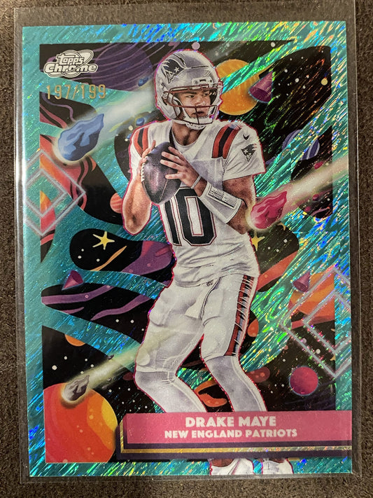 Drake Maye - 2025 Topps Chrome Cosmic - AQUA Shimmer /199 - Patriots
