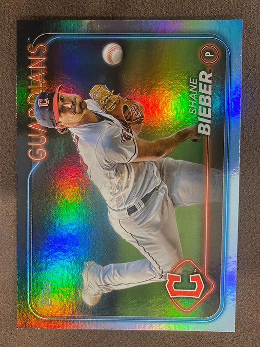 Shane Bieber - 2024 Topps Series 1 - Rainbow Foil - Guardians