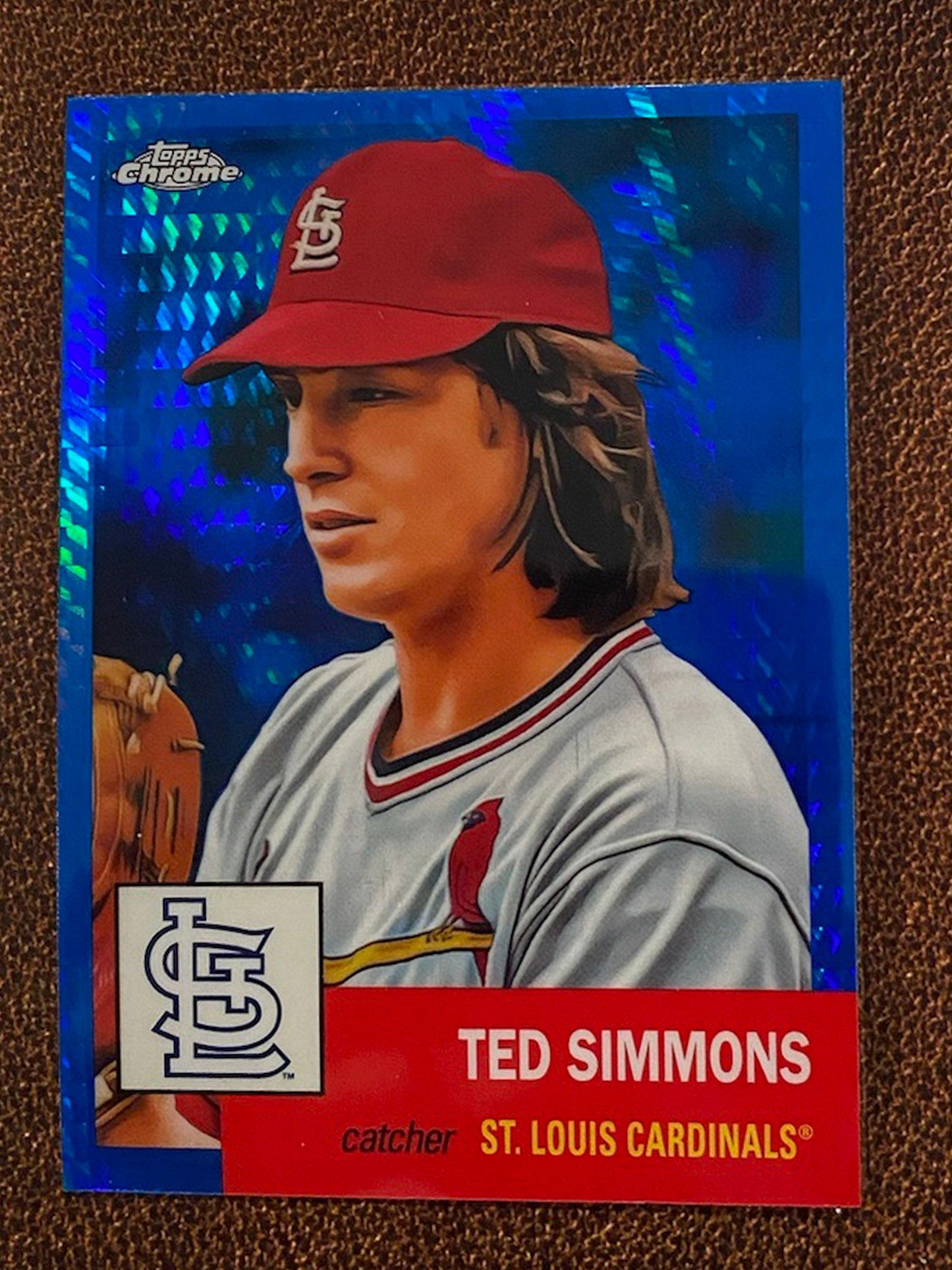 Ted Simmons - 2022 Topps Chrome Platinum Anniversary - Blue Prism - Cardinals