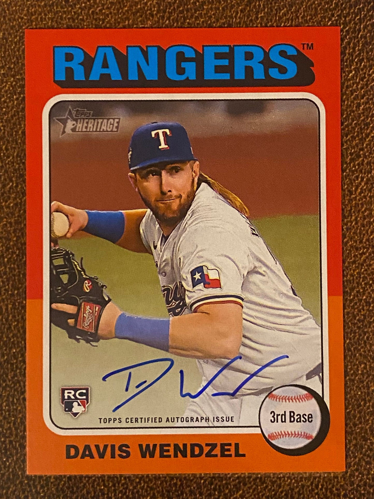 Davis Wendzel - 2024 Topps Heritage High Number - Real One AUTO - Rangers