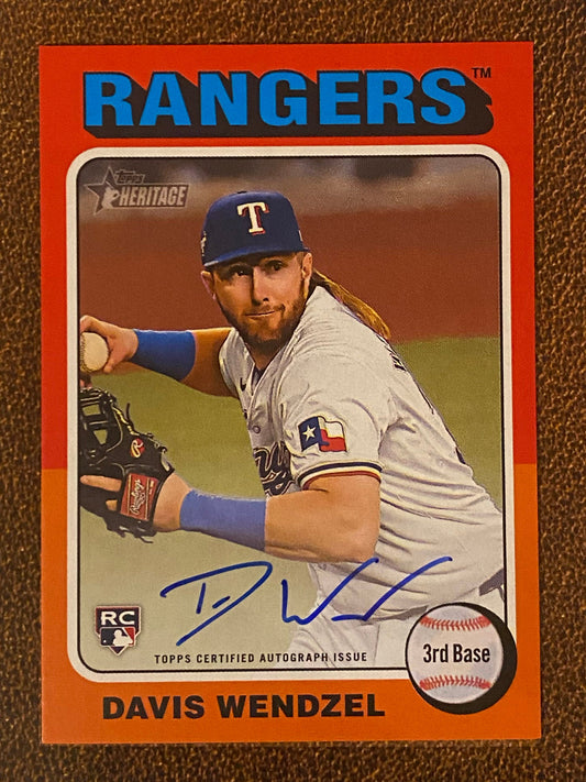 Davis Wendzel - 2024 Topps Heritage High Number - Real One AUTO - Rangers