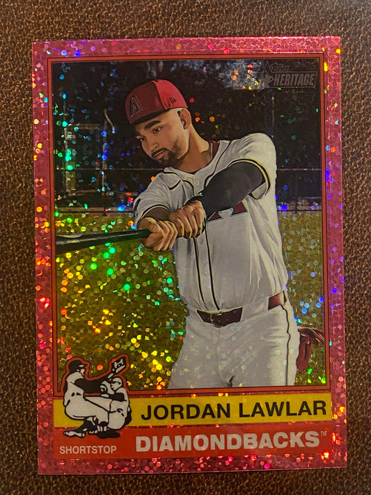 Jordan Lawlar - 2025 Topps Heritage - Pink Sparkle - Diamondbacks