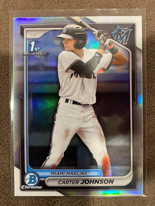 Carter Johnson - 2024 Bowman Draft - 1st Chrome Refractor - Marlins