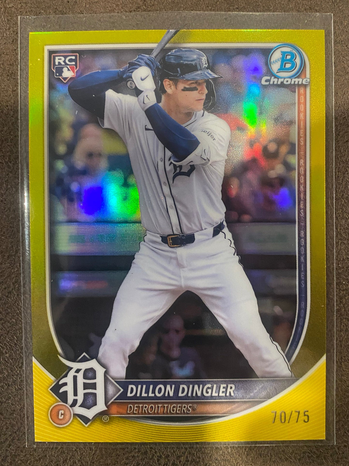 Dillon Dingler - 2025 Bowman Chrome - Yellow Refractor /75 - Tigers