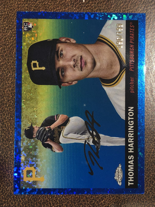 Thomas Harrington - 2025 Topps Chrome Platinum - Mini Blue Diamond /199 - Pirates