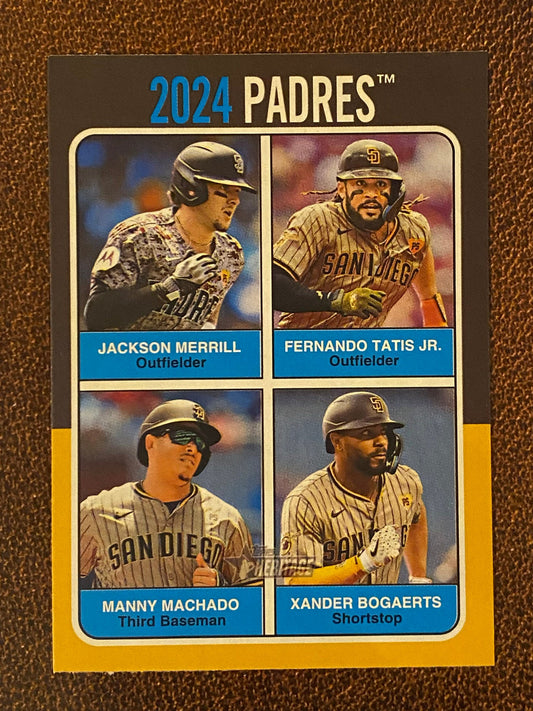 Bogaerts/Machado/Tatis/Merrill - 2024 Topps Heritage High Number - Team Quads - Padres