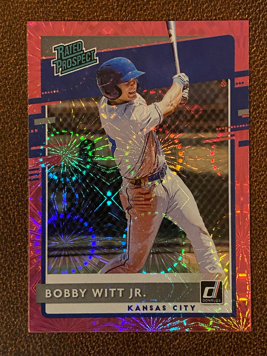 Bobby Witt Jr. - 2020 Donruss - Rated Prospect Pink Fireworks - Royals