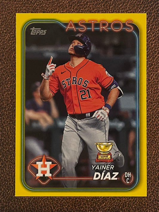 Yainer Díaz - 2024 Topps Series 1 - Yellow Parallel - Astros