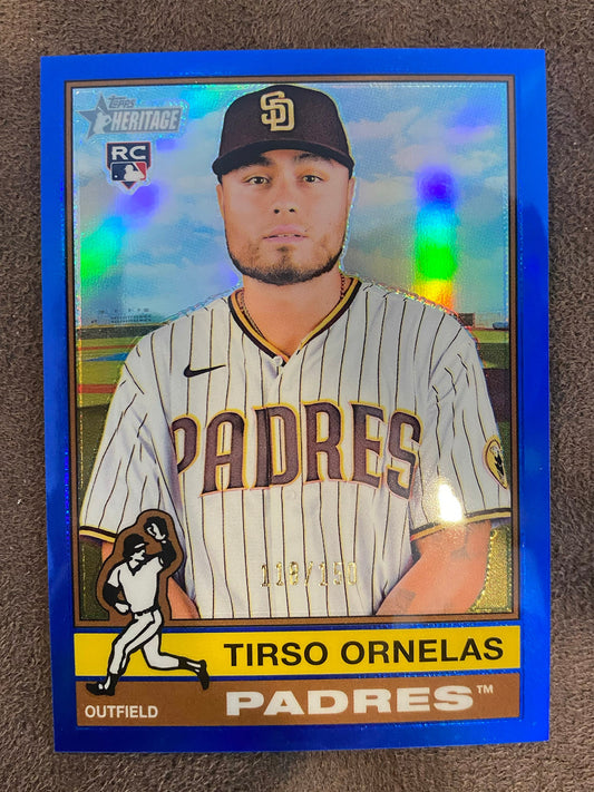 Tirso Ornelas - 2025 Topps Heritage High Number - Blue Refractor /150 - Padres