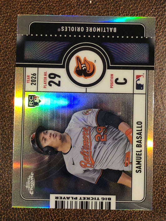 Samuel Basallo - 2026 Topps Chrome - Big Ticket Player Insert - Orioles