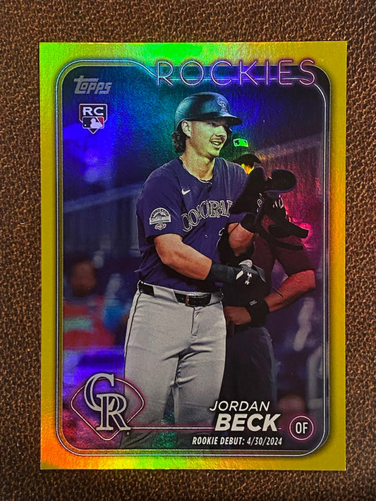 Jordan Beck - 2024 Topps Update - Yellow Foil - Rockies
