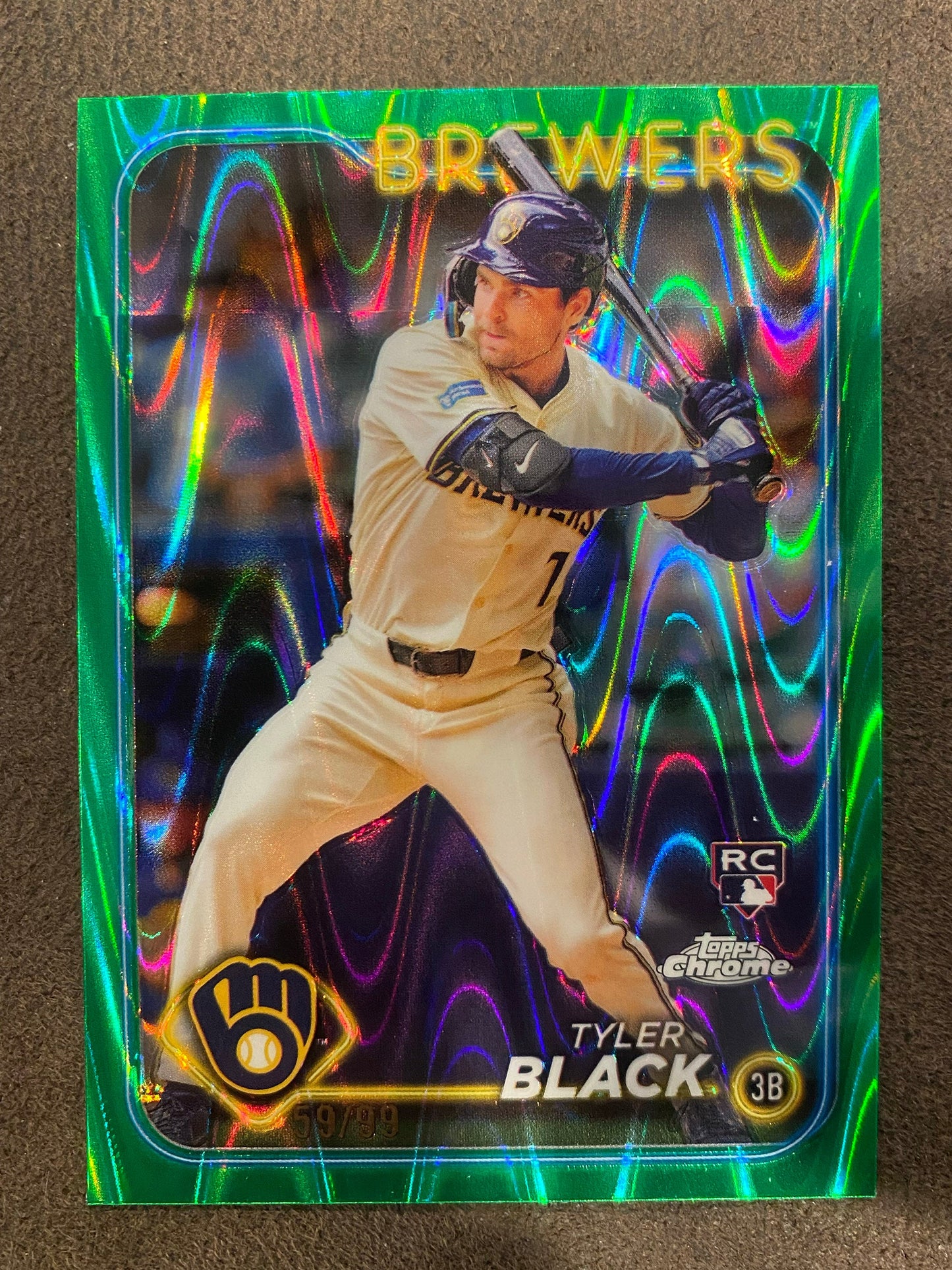 Tyler Black - 2024 Topps Chrome Update - Green Raywave /99 - Brewers