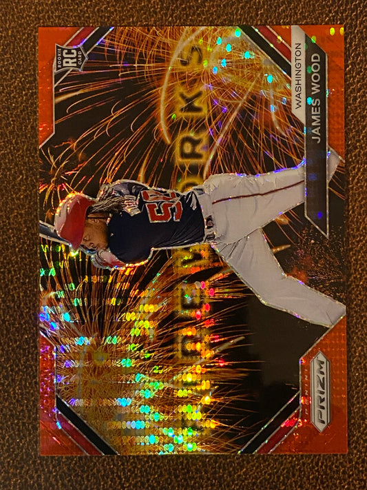 James Wood - 2024 Panini Prizm - Fireworks Red Pulsar /399 - Nationals